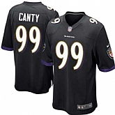 Nike Men & Women & Youth Ravens #99 Canty Black Team Color Game Jersey